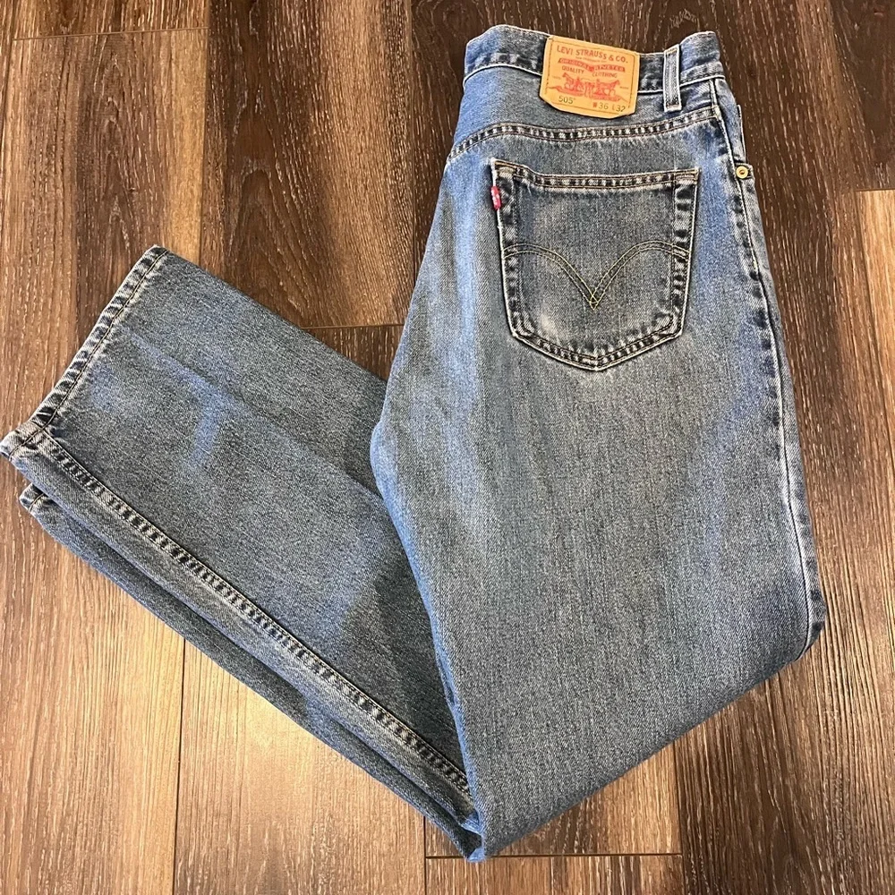 Levi’s 505 Jeans Men’s 36x32 Blue Regular Fit Straight Leg Denim Classic